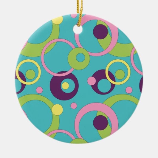 Funky Blue Circles Ornament (Vorne)