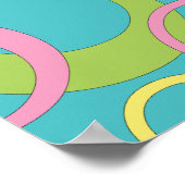 Funky Blue Circles Poster (Ecke)