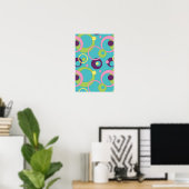 Funky Blue Circles Poster (Heimbüro)
