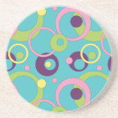 Funky Blue Circles Sandstone Untersetzer (Vorne)