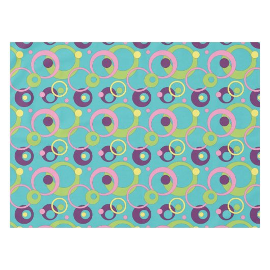 Funky Blue Circles Tablecloth Tischdecke (Vorderseite (Horizontal))