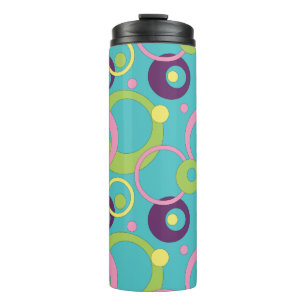 Funky Blue Circles Thermal Tumbler Thermosbecher