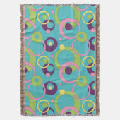 Funky Blue Circles Throw Blanket Decke (Vorderseite Vertikal)