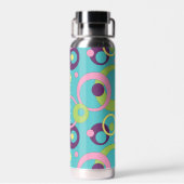 Funky Blue Circles Trinkflasche (Rückseite)