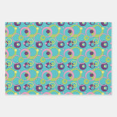 Funky Blue Circles Wrapping Paper Set Geschenkpapier Set (Vorderseite 3)