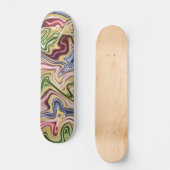 Funky Blue Dark Red Green Wave Art Muster Skateboard (Vorderseite)