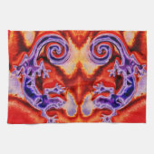 Funky Blue Lila Orange Lizard Gecko Southwestern Geschirrtuch (Horizontal)