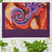 Funky Blue Lila Orange Lizard Gecko Southwestern Handtuch (Gefaltet)