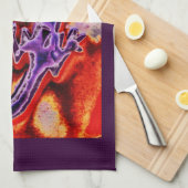 Funky Blue Lila Orange Lizard Gecko Southwestern Handtuch (Viertel Falte)