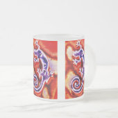 Funky Blue Lila Orange Lizard Gecko Southwestern Mattglastasse (VorderseiteRechts)