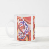 Funky Blue Lila Orange Lizard Gecko Southwestern Mattglastasse (Links)