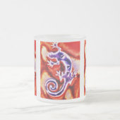 Funky Blue Lila Orange Lizard Gecko Southwestern Mattglastasse (Mittel)