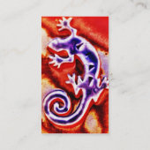 Funky Blue Lila Orange Lizard Gecko Southwestern Visitenkarte (Rückseite)