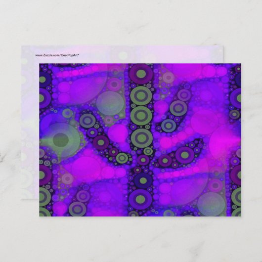 Funky Blue Lila Saguaro Cactus Mosaic Postkarte (Vorne/Hinten)
