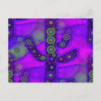 Funky Blue Lila Saguaro Cactus Mosaic Postkarte