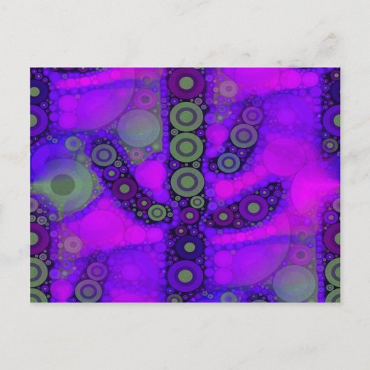 Funky Blue Lila Saguaro Cactus Mosaic Postkarte (Vorderseite)
