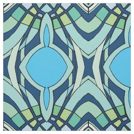 Funky Blue Pattern Stoff (Muster)