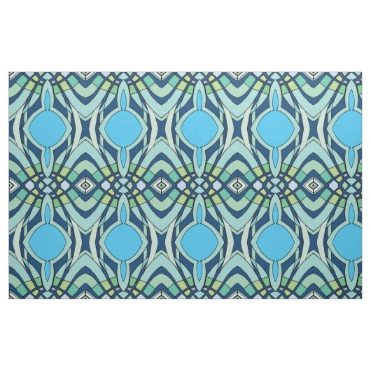Funky Blue Pattern Stoff (Fat Quarter (45,7 x 55,9 cm))