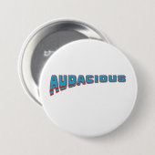 Funky Blue/Red Vocabulary-Audacious Retro Style Button (Vorne & Hinten)