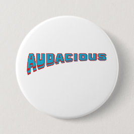 Funky Blue/Red Vocabulary-Audacious Retro Style Button