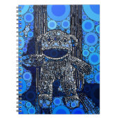 Funky Blue Sock Monkey Circles Bubbles Pop Art Notizblock (Vorderseite)