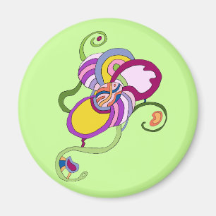 Funky Blume Abstrakt Illustration Magnet