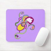 Funky Blume Abstrakt Illustration Mousepad (Mit Mouse)