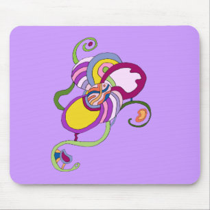 Funky Blume Abstrakt Illustration Mousepad