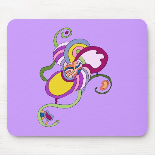 Funky Blume Abstrakt Illustration Mousepad (Vorne)