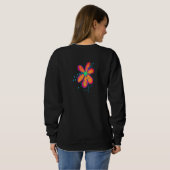 Funky Blume Abstrakte Kunst zu tragen Sweatshirt (Schwarz voll)