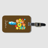 Funky Blume Aquarellkunst Gepäckanhänger (Vorderseite (Horizontal))