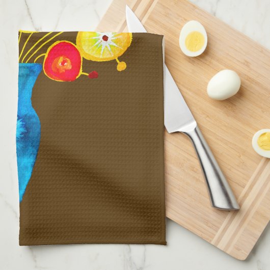 Funky Blume Aquarellkunst Geschirrtuch (Viertel Falte)