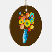 Funky Blume Aquarellkunst Keramik Ornament (Rechts)