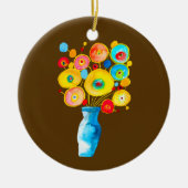 Funky Blume Aquarellkunst Keramik Ornament (Vorne)