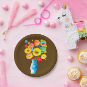 Funky Blume Aquarellkunst Pappteller (Party)