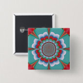 Funky Blume Button (Vorne & Hinten)