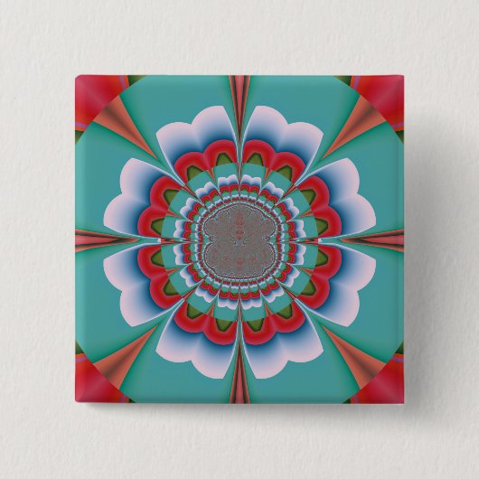 Funky Blume Button (Vorderseite)