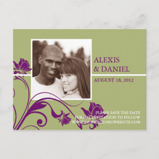 Funky Blume Foto Save the Date Postcard Ankündigungspostkarte