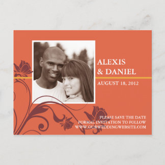 Funky Blume Foto Save the Date Postcard Ankündigungspostkarte
