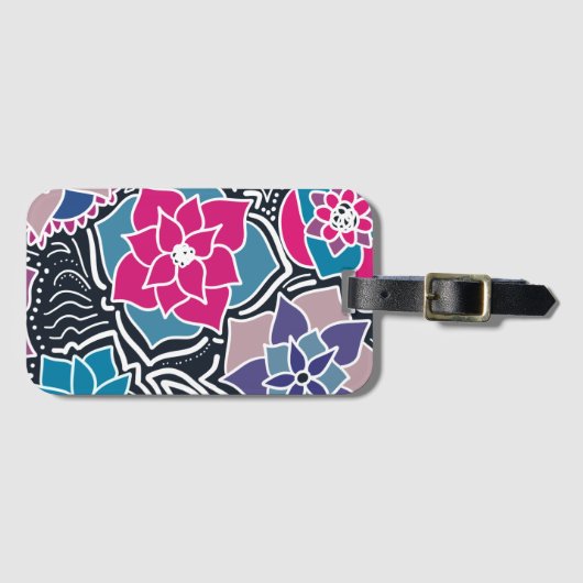 Funky Blume Gepäcktag Gepäckanhänger (Vorderseite (Horizontal))