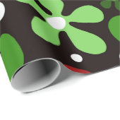 Funky Blume in rot und grün Geschenkpapier (Rolleneckpunkt)