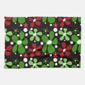 Funky Blume in Rot und Grün Geschirrtuch (Horizontal)