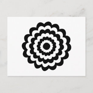 Funky Blume in Schwarz und Weiß. Postkarte