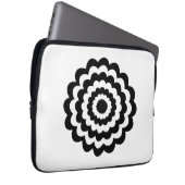 Funky Blume in Schwarzweiss. Laptopschutzhülle (Vorne Rechts)