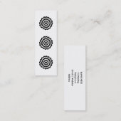 Funky Blume in Schwarzweiss. Mini Visitenkarte (Vorne/Hinten)