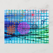 Funky Blume Light Rays Abstraktes Design Postkarte (Vorderseite)