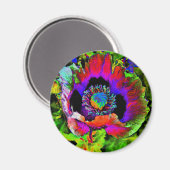 Funky Blume Magnet (Vorderseite/Rückseite)