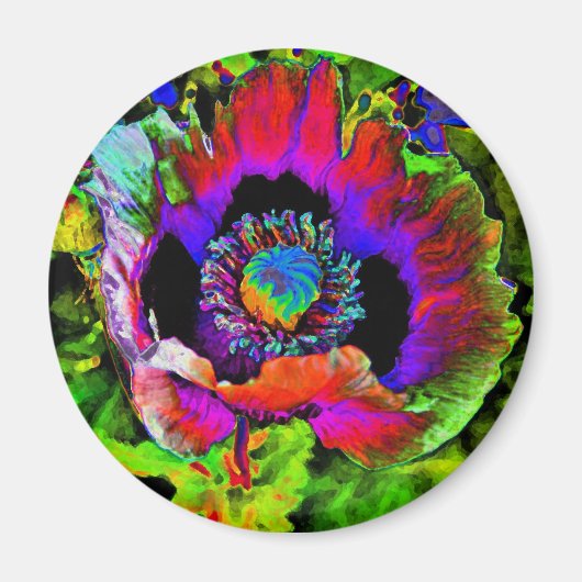 Funky Blume Magnet (Vorne)