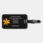 Funky Blume Personalisiert Gepäckanhänger (Rückseite horizontal)