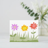 Funky Blume Postkarte (Stehend Vorderseite)